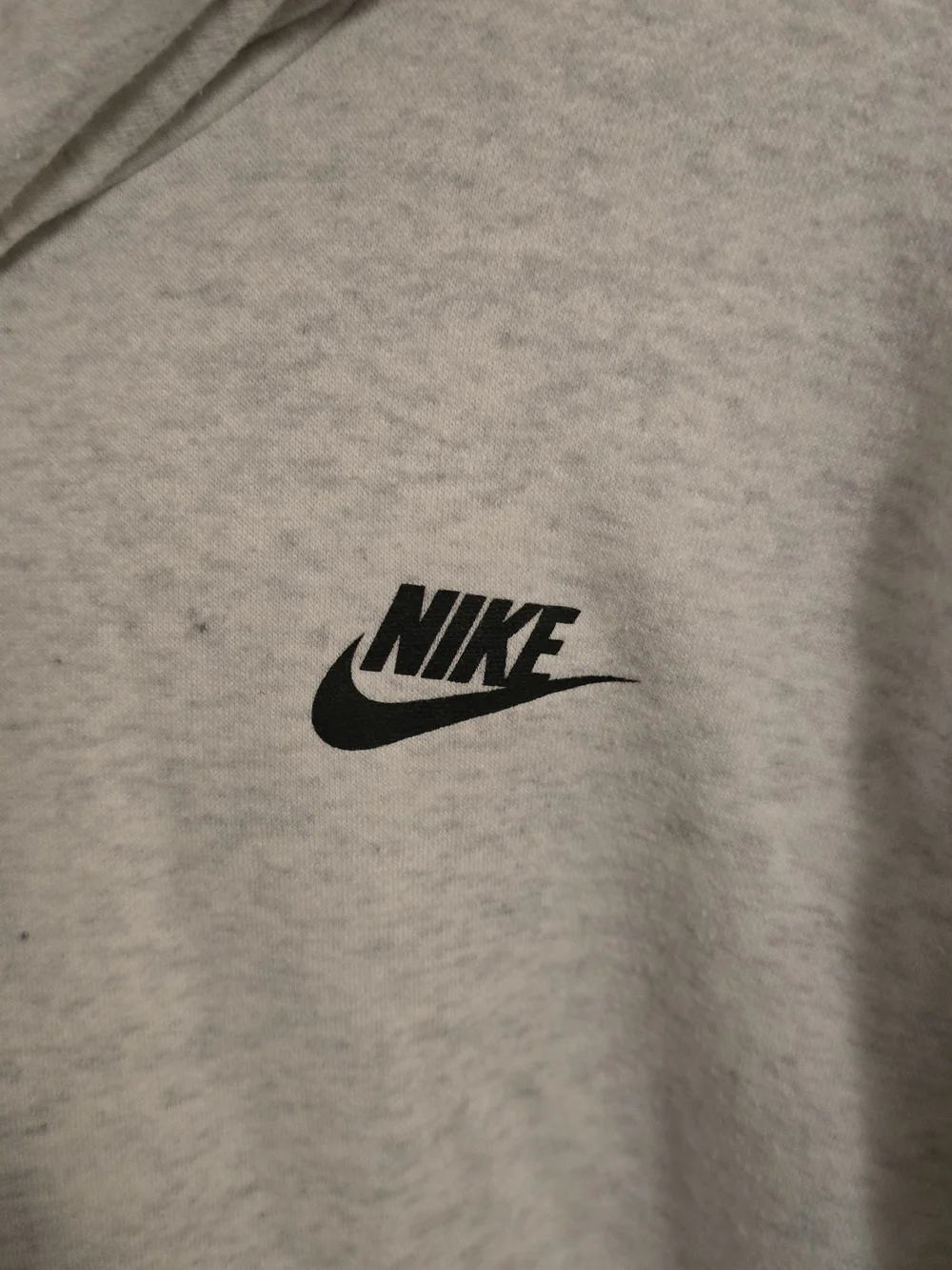 Nike White Hoodie with Black Neck Label